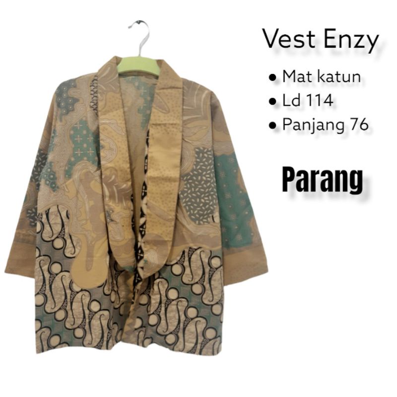 Vest enzy #2 batik solo atasan kerja outer wanita bolero batik