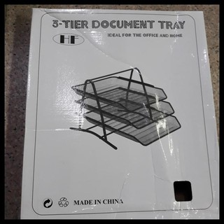  RAK  KERTAS  BESI 3 SUSUN  DOCUMENT TRAY 3 TIERS Shopee 