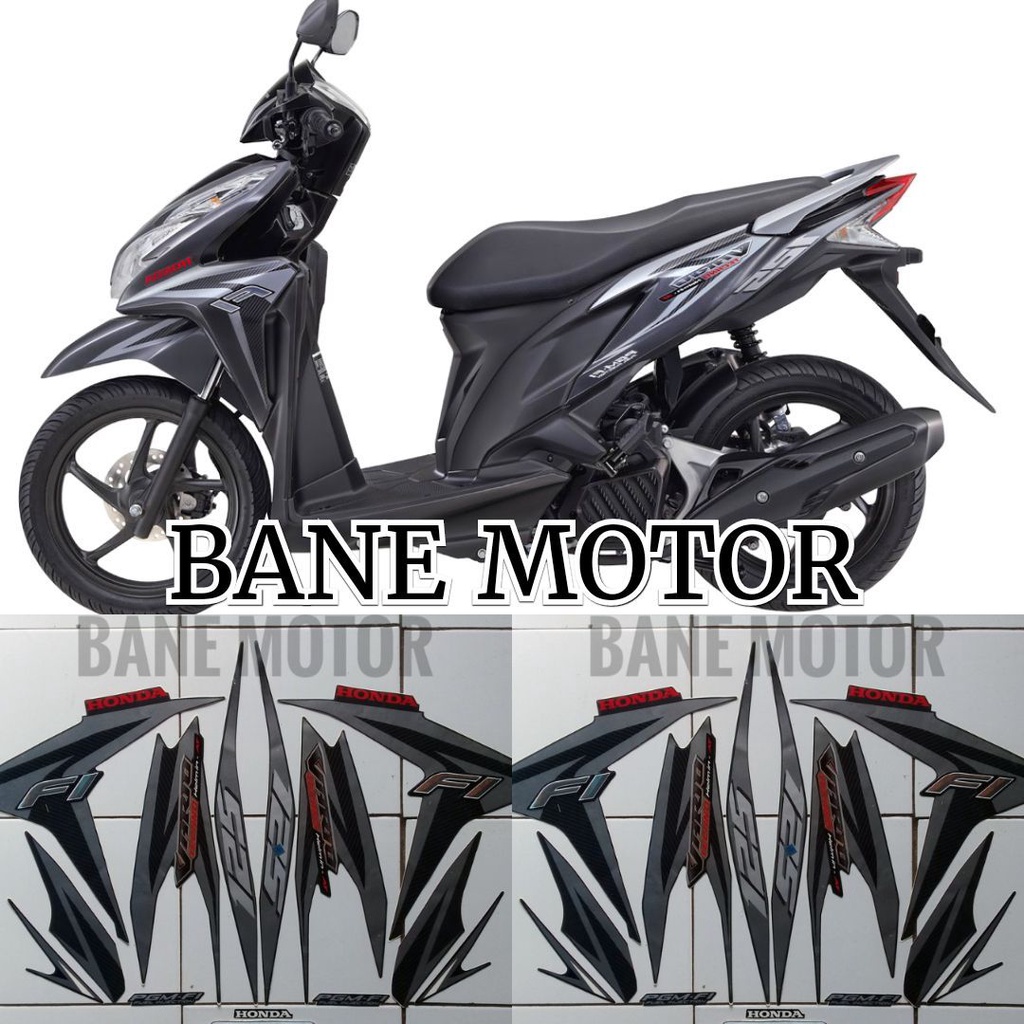 stiker body Vario 125 2012 Hitam full - stiker Lis body Honda Vario 125 old