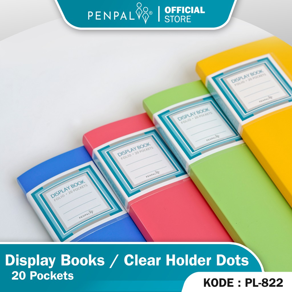 

Penpal Display Book / Clear Holder 20 Pockets Motif Dots Pastel PL-822