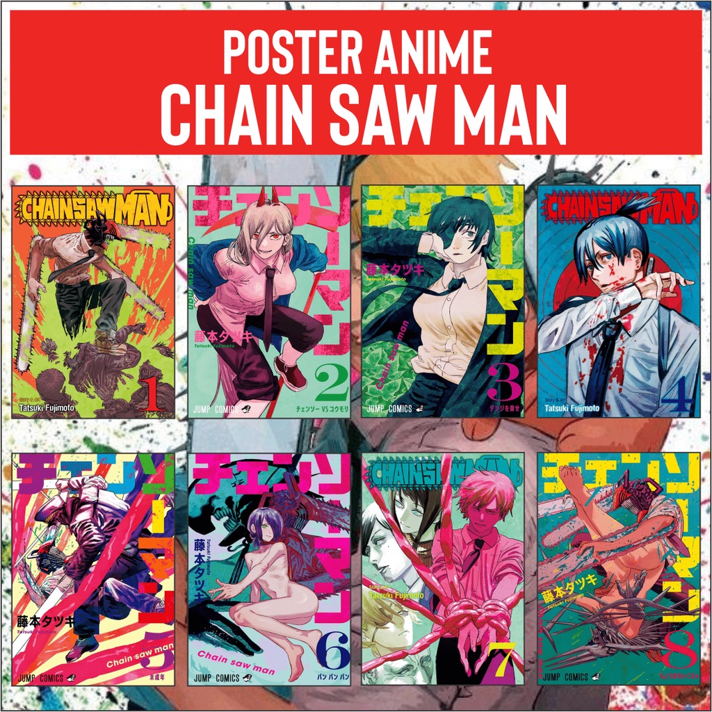 Poster Anime Chainsaw Man Cover Manga Komik Aesthetic Cover Manga Komik