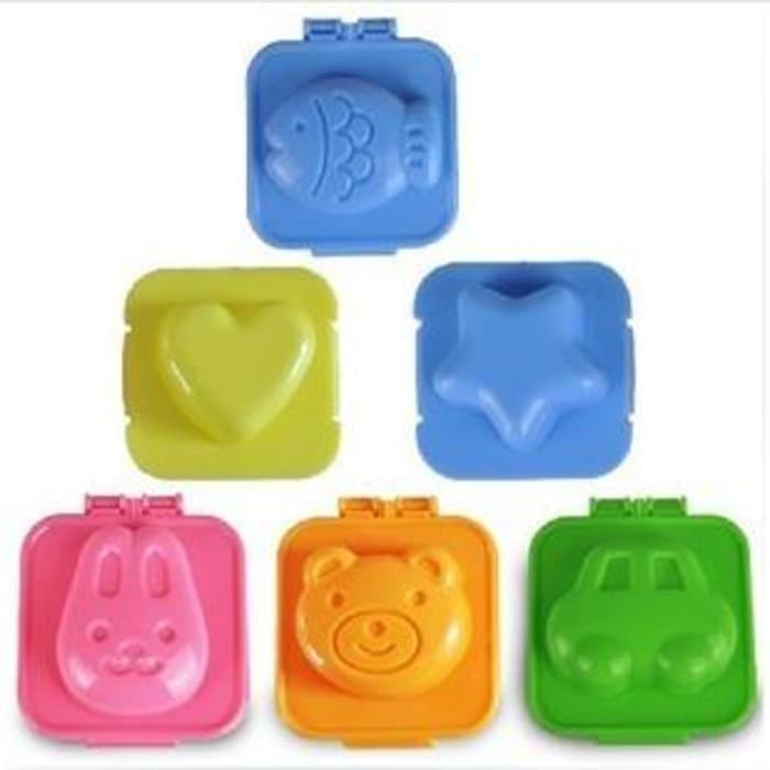 FREE CENTONG Cetakan Nasi Telur Bento Bear Rabbit Bintang Hati Ikan dan car / mobil (1 set=6 pcs)