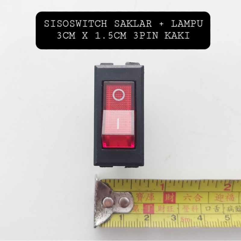 Rocker Switch Saklar  3CM x 1.5CM 3 PIN KAKI Lampu