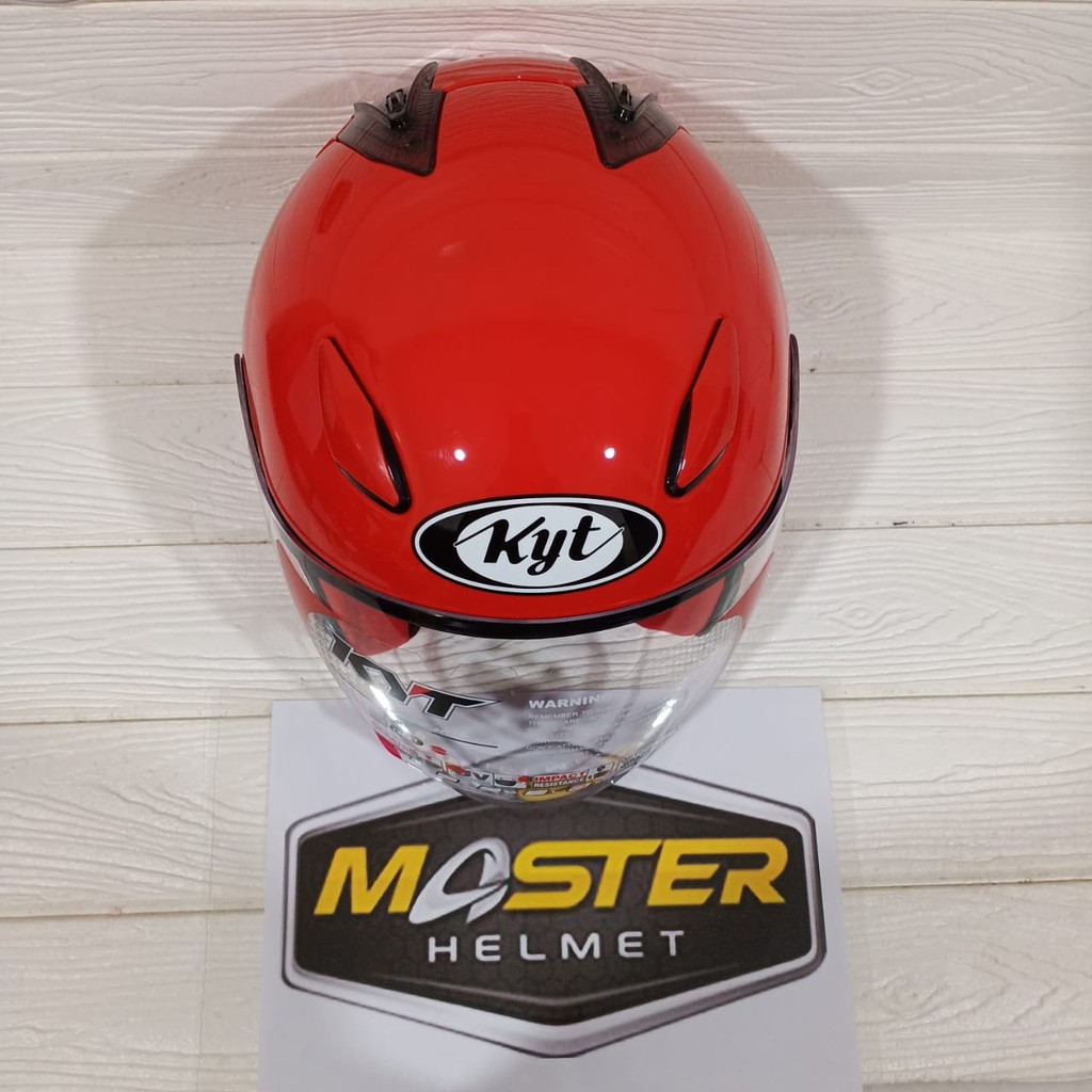 HELM HALF FACE  DJ MARU  DJMARU SOLID FIRE RED HELM KYT SOLID-4