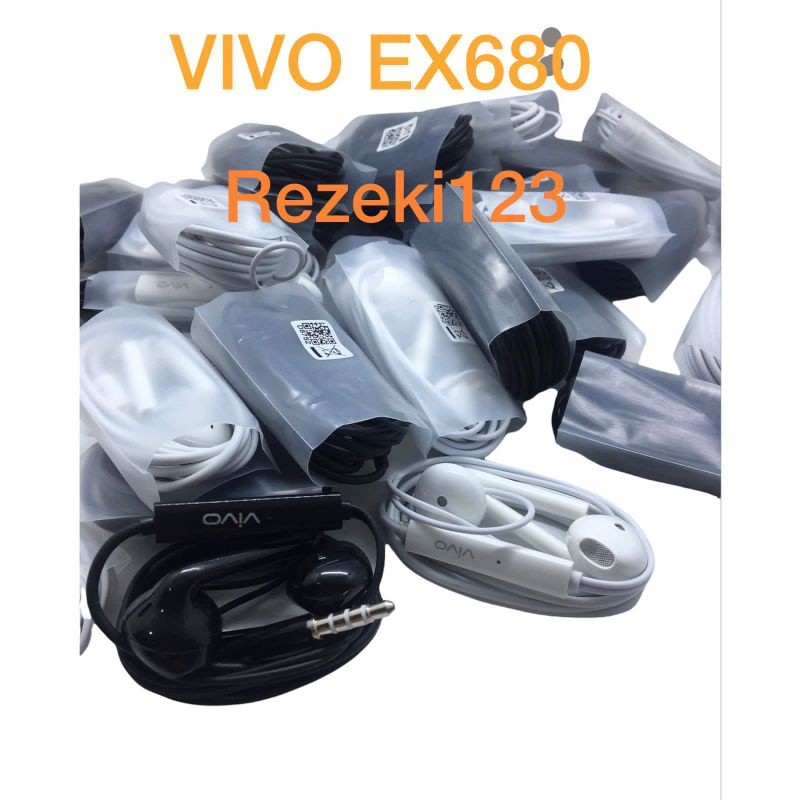 Handsfree Vivo XE680 Vivo V5 HIFI / Headset Vivo / Earphone Original 100% earphone vivo ORI - White - BLACK