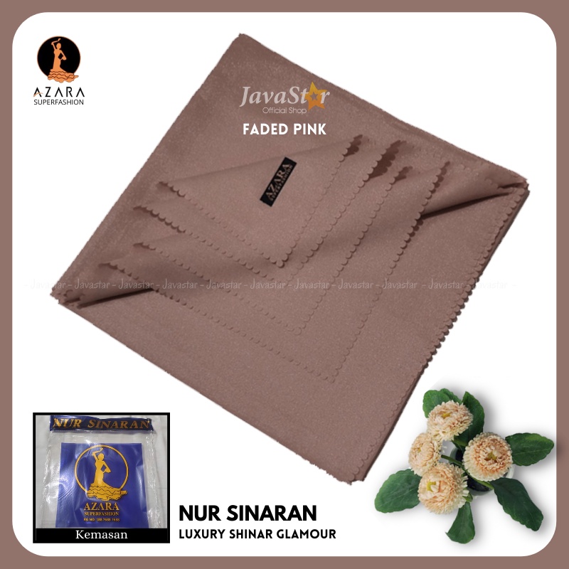 (GROSIR COD) Jilbab Azara luxury NUR sinar glamour Laser Cut kerudung hijab segiempat glowing-Faded Pink