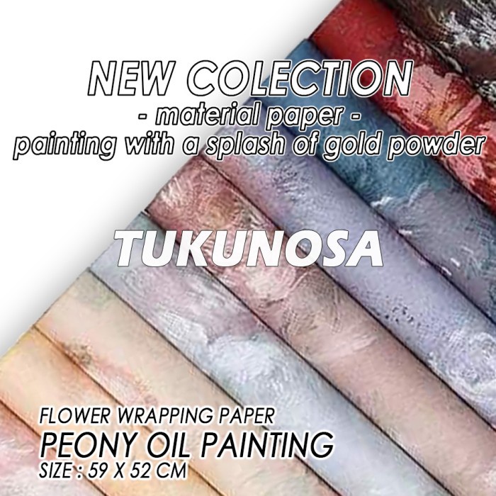 

FLOWER WRAPPING PAPER PEONY OIL PAINTING - KERTAS BUKET BUNGA KERTAS KADO PREMIUM