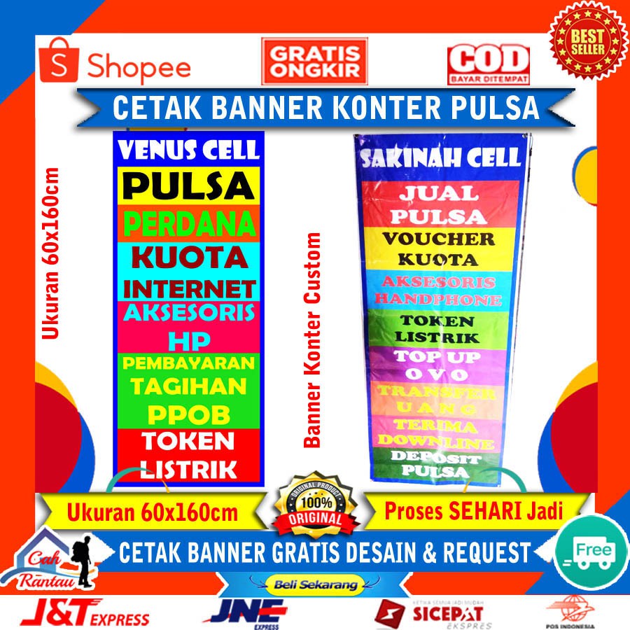 Spanduk Banner Konter Pulsa Free Desaign Custom Desain Backdrop Background Baliho Iklan Promo Usaha