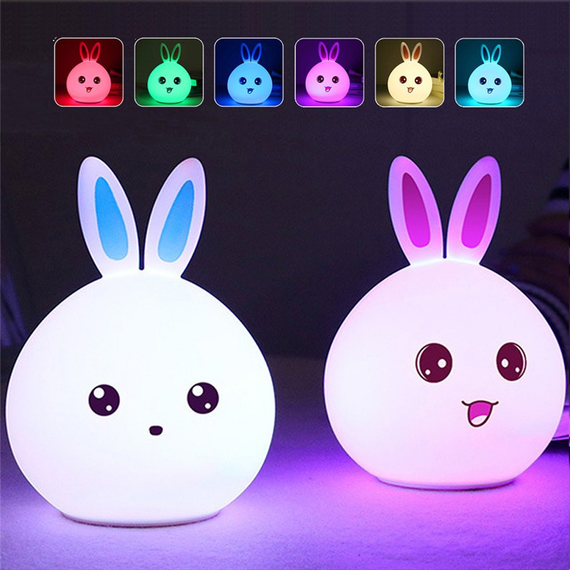 Lampu Tidur Anak Rgb Lampu kelinci 5 Warna Di 1 Lampu RGB Lamp LED