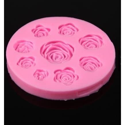 3D Silicon Mold Fondant Cake Decoration - 9 Size Rose Flower