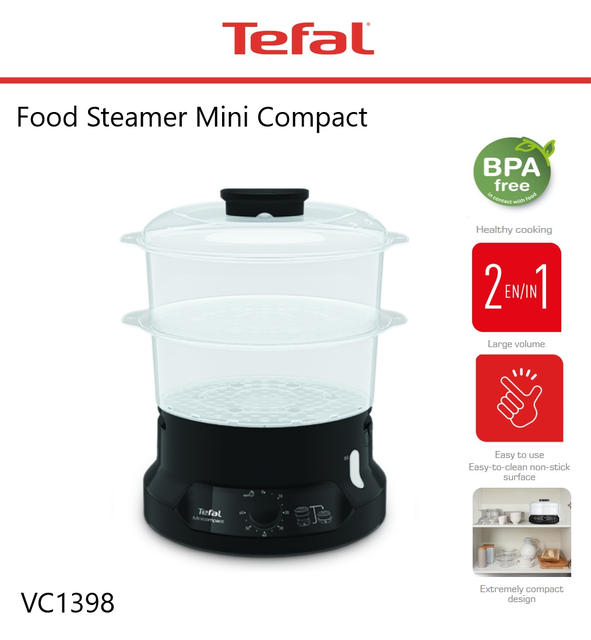 Jual Tefal Food Steamer Mini Compact VC1398 / Kukusan Indonesia|Shopee ...