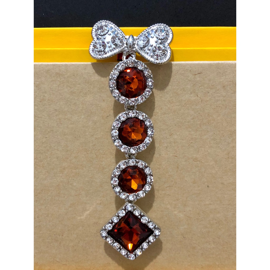 Bros Dagu Hijab Juntai 4 Wajik Mata Premium-Coklat Silver