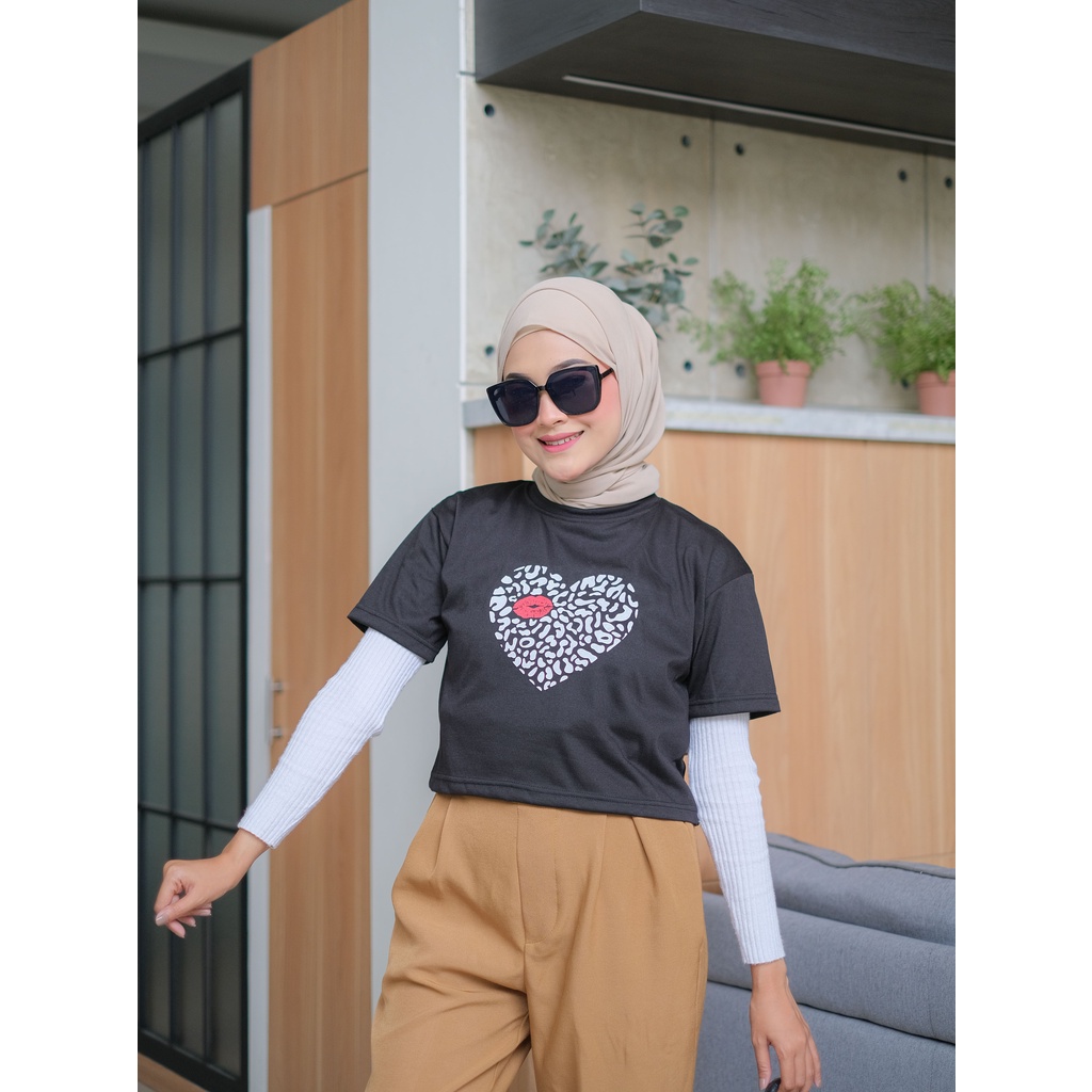 Promo Baju Atasan Wanita Terbaru Kaos Crop Top COTTON BIGLOVE