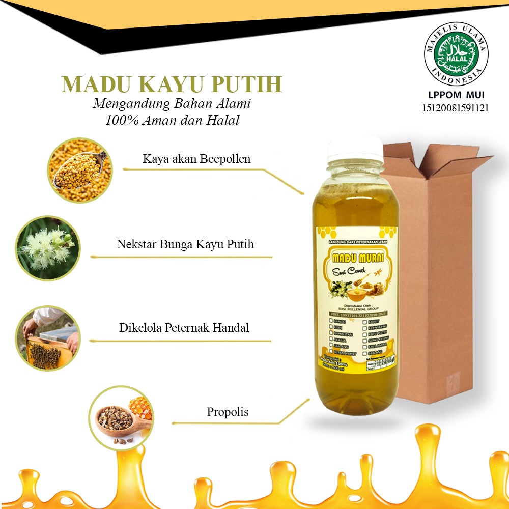 

Madu Susi Comel | Madu Kayu Putih 700 gram( 100% Raw Natural Honey )