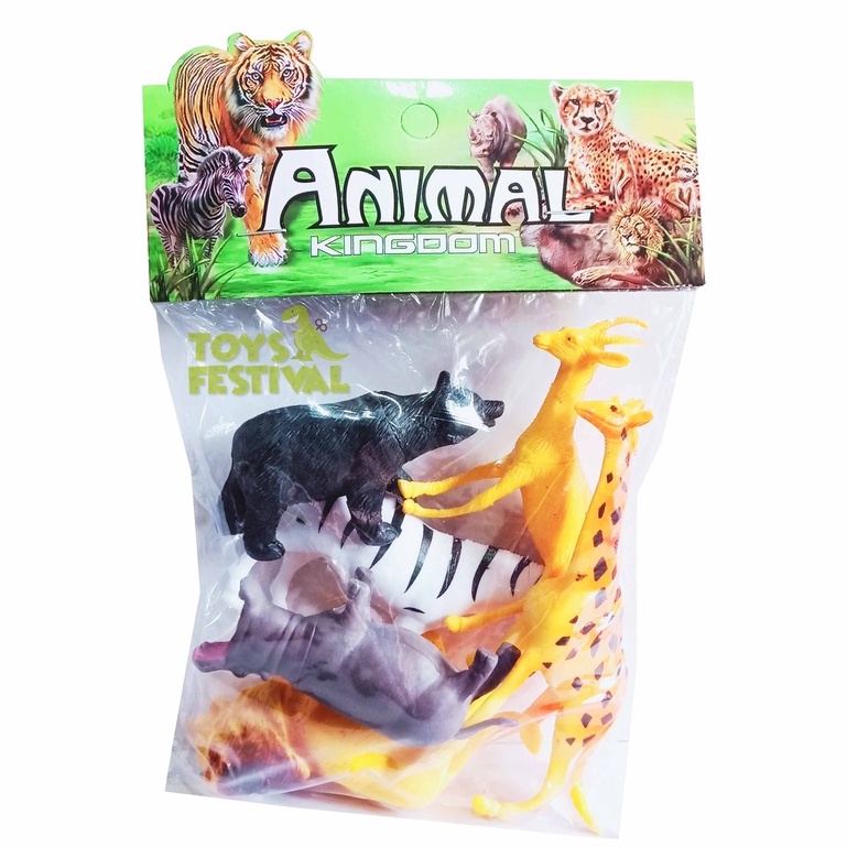 Isi 6 Pcs Mainan Koleksi Figure Set Animal Kingdom Multiwarna