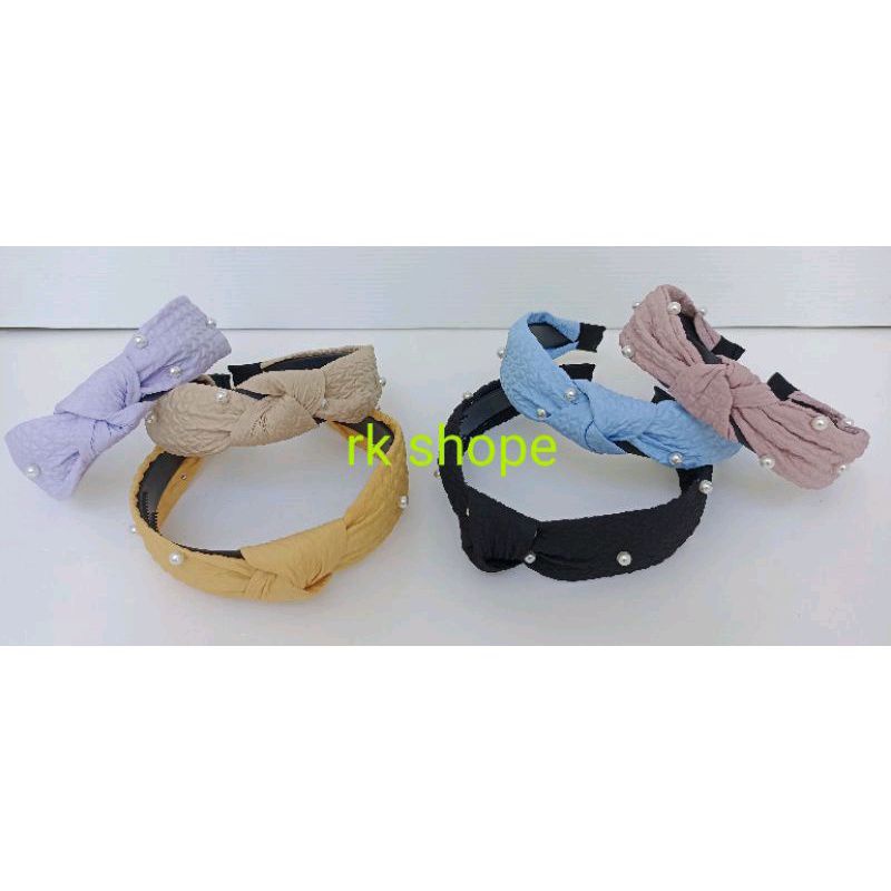 bando korea simpul mutiara bandana korea dewasa mutiara  headband korea