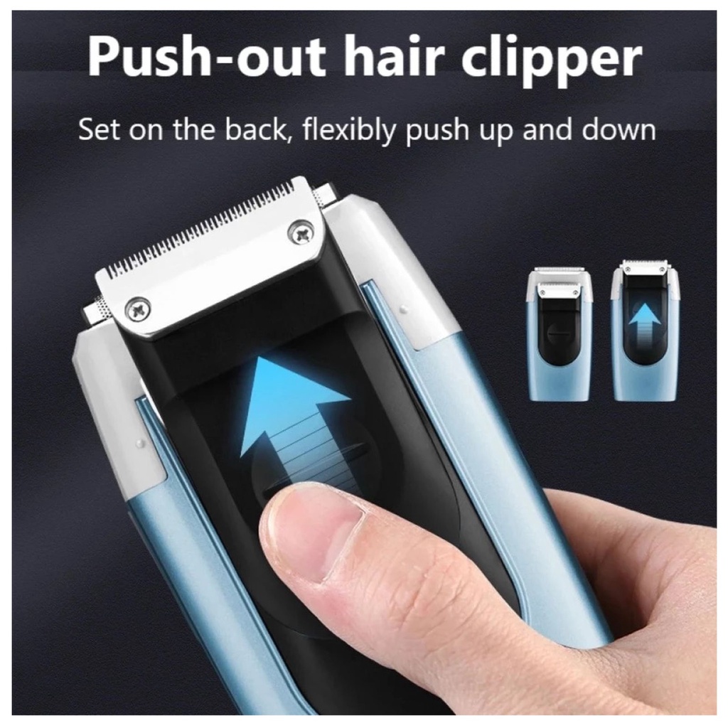 Alat Cukur Rambut Kemei KM-3385 Hair Clipper Elektrik Razor Shaver Twin Blade Cordless Trimmer Mesin Pemotong Cukuran Botak KM 3385