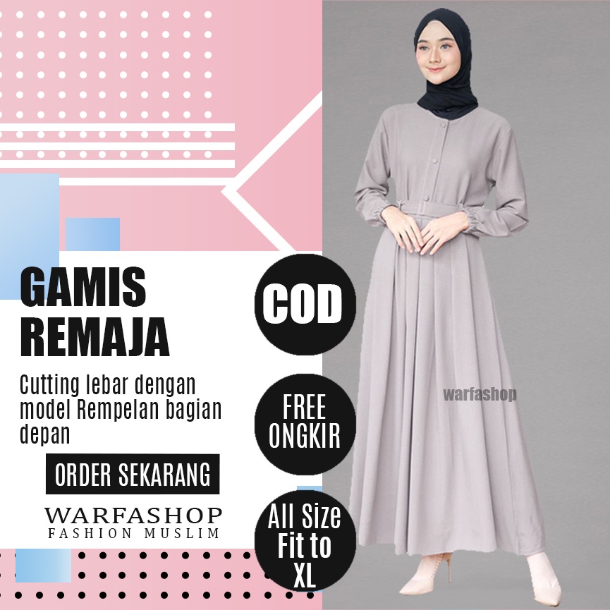 Gamis Wanita Terbaru 2021 Kekinian Original Mewah Warna Abu Bahan Moscrepe Grade A - All Size Fit To