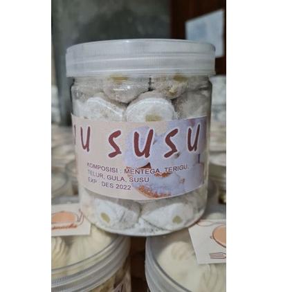 

artOo5O9--(Beli 1 Toples Kue Salju Susu Gratis 1 Kemasan Pouch Kue Semprit/Sagu) Kue Putri Salju Susu Biba snacks Isi Toples 600 ML