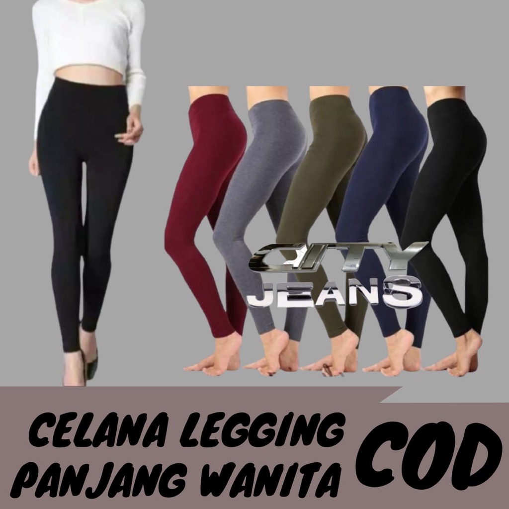 Legging Panjang Spandex Premium Std &amp; Jumbo COD,.,