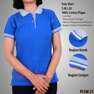  Kaos  Polo  Wanita  Lengan  Panjang  Model Sport Kerah Turn 