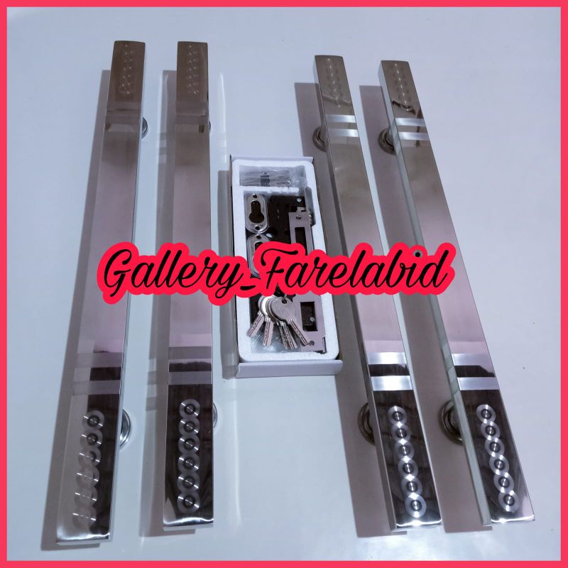 Panjang 80 Cm Handle Pintu Rumah Stainless Steel Bulat Jumbo 60 Cm Full Set Body Kunci Gagang Pintu Rumah Modern 45 Cm Set Bodi Pelor Pegangan Pintu Kupu Tarung Besar Tarikan Pintu Rumah Utama Minimalis