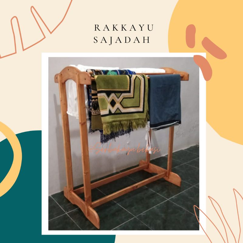 RAK JEMURAN KAYU SAJADAH RAK KAYU JATI BELANDA RAK HANDUK KAYU