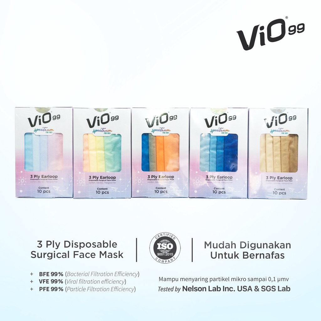 Vio - Spectrum Mask '10S 3Ply Earloop Kids Ocean masker anak ombre