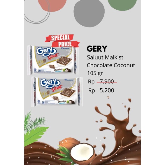 

Gerry Creackers Malkist Saluut Chocolate Coconut 105g