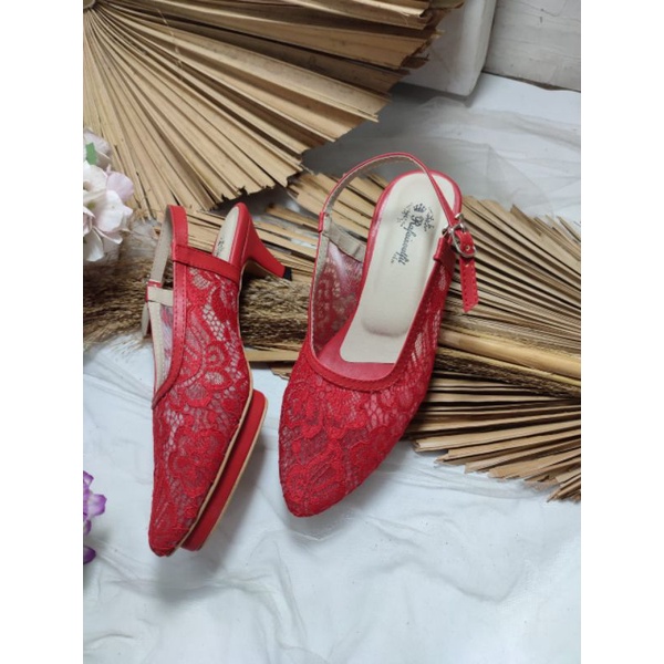 sepatu Clarisa merah cabe tinggi 7cm