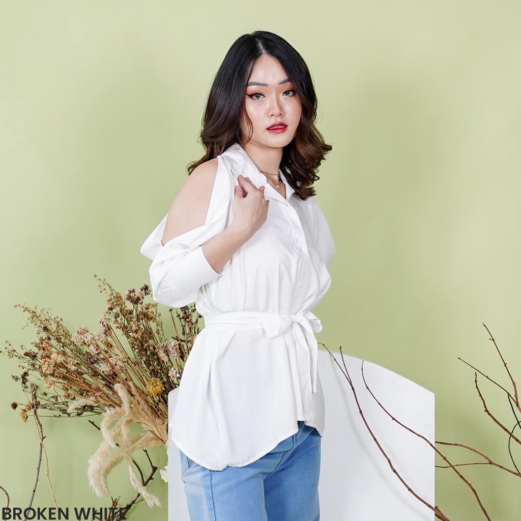 Kemeja Cut Off Sea Blouse Atasan Wanita