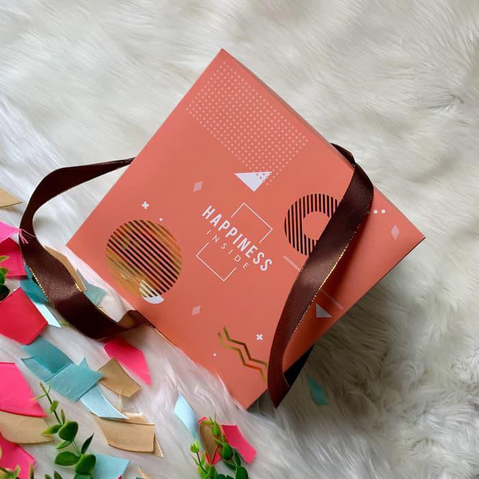 

Cake Box Happy Ribbon Series 25×25×18(1 pack) - Peach
