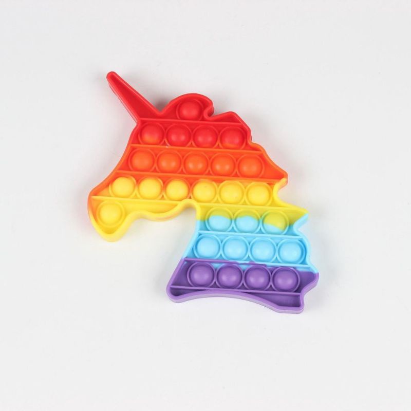 Maninan POP IT Murah Rainbow fidget Push Pop Its Fidget toy Push bubble Kids-Unicorn