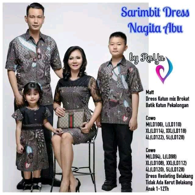 Seragam Batik Anak Dress Brokat Couple Nagita Baju Sarimbit Dres Brukat Wanita