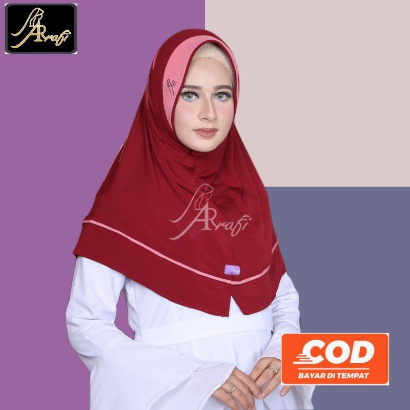 Jilbab Kerudung Bergo Instan Hijab Instant Terbaru Kekinian Arrafi AR 146 Model Hamidah Maryam Ibu D