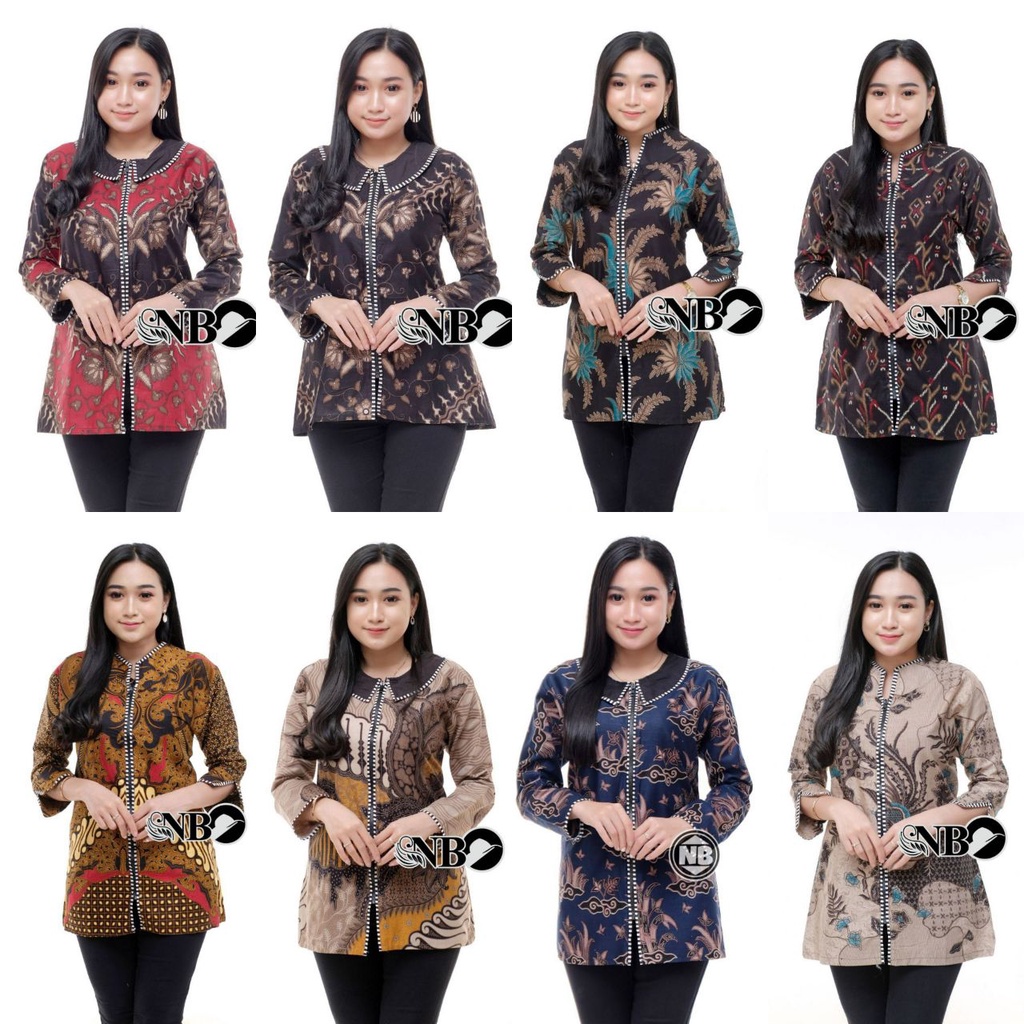 tey-17 Batik wanita ASJ SA HRB026 Kenongo Kemeja Tosca Pendek