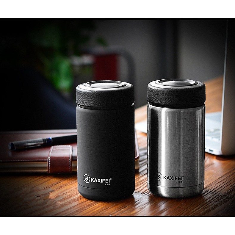 Botol Minum Thermos Mini Stainless Steel 400ML OneTwoCups Black