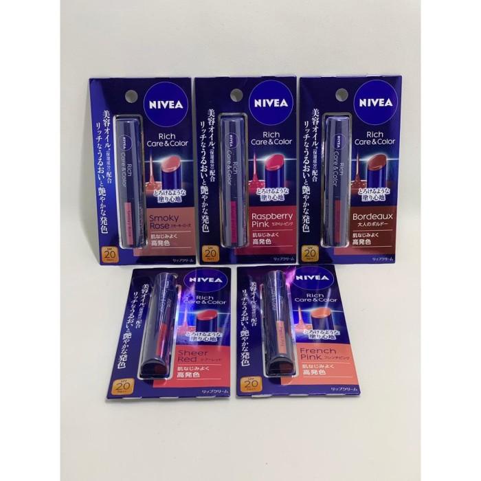 Lipbalm | Nivea Rich Care & Color Lip Balm Asli Jepang