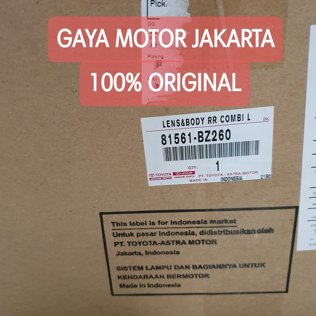 LAMPU STOP-STOPLAMP BELAKANG KIRI TOYOTA CALYA-SIGRA 81561-BZ260 ORI