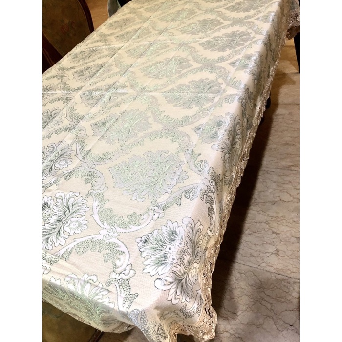 Taplak Meja Makan - Taplak Meja Makan Renda Polos 6 Kursi Mewah Dan Murah