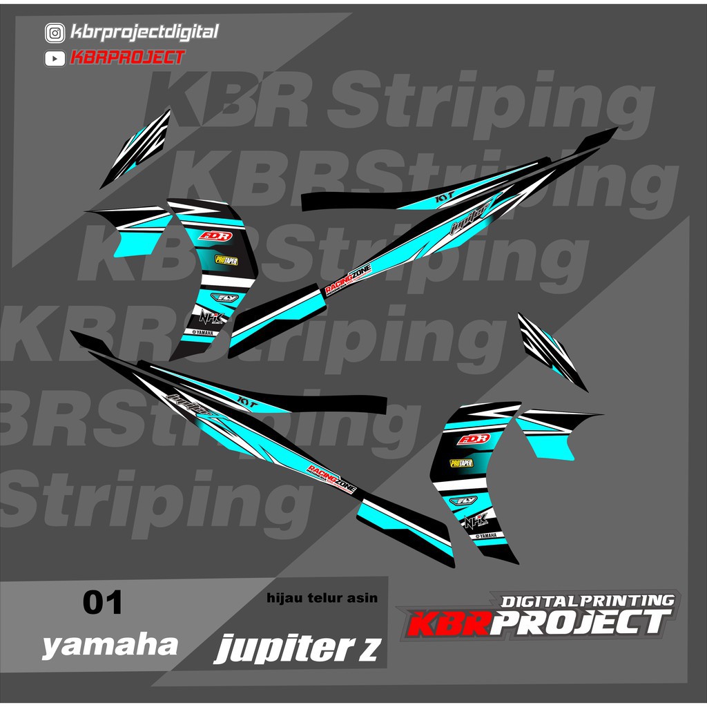 (cod) stiker motor JUPITER Z ROBOT 2010 sticker variasi striping list yamaha Racing Road Race KBR 01