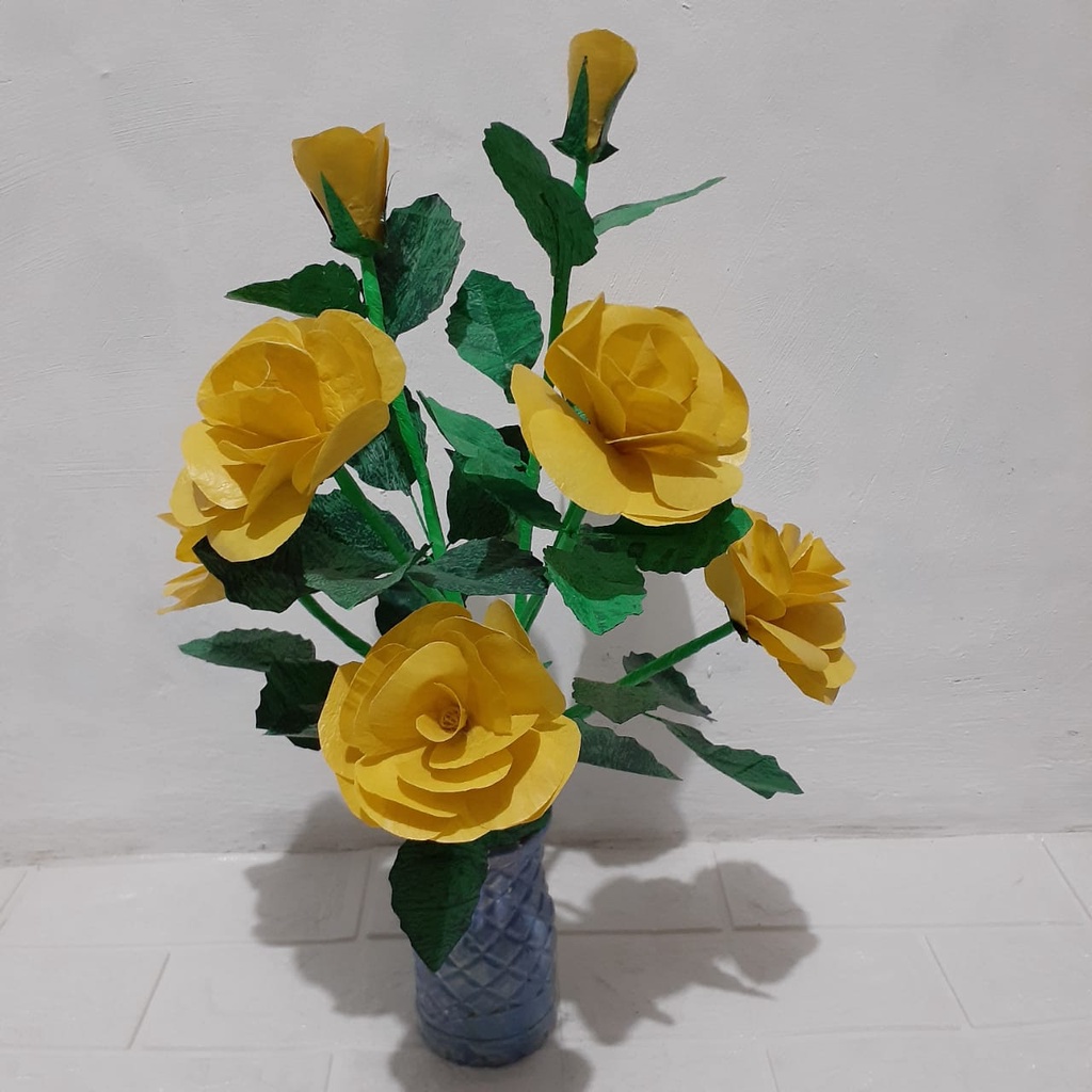 Bunga_Mawar_kuning_bunga_plastik_kresek/kerjinan_tangan