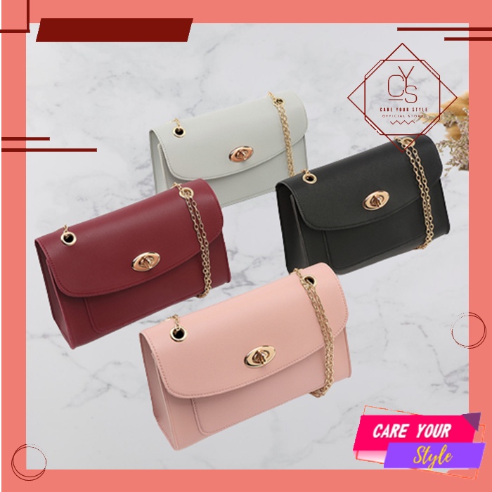 CYS Tas Selempang Wanita Rantai Klip Tas Mini Tas Wanita Cantik Fashion Korea Tas Import Berkualitas T79