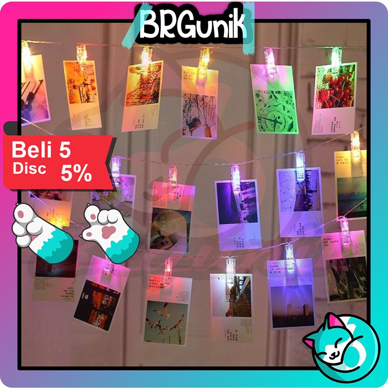 BRGUNIK Jepit Tumblr Transparan Klip Foto Mini Lampu Tumbler Akrilik Clip Photo Murah E014