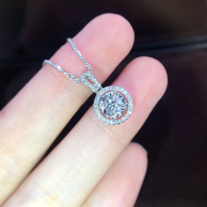 Mosaic 3 Karat Mozambique Diamond Necklace Female Pendant Ornaments