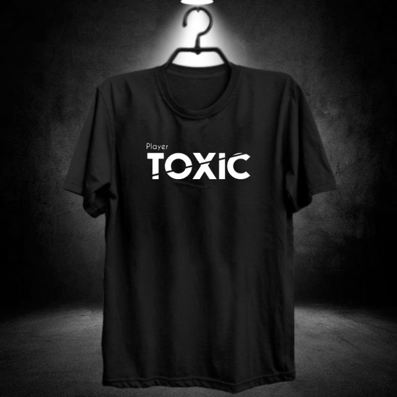 Kaos PLAYER TOXIC / fashion gamer bocah / epep ff / baju distro cowok gaming / pakaian katun santai