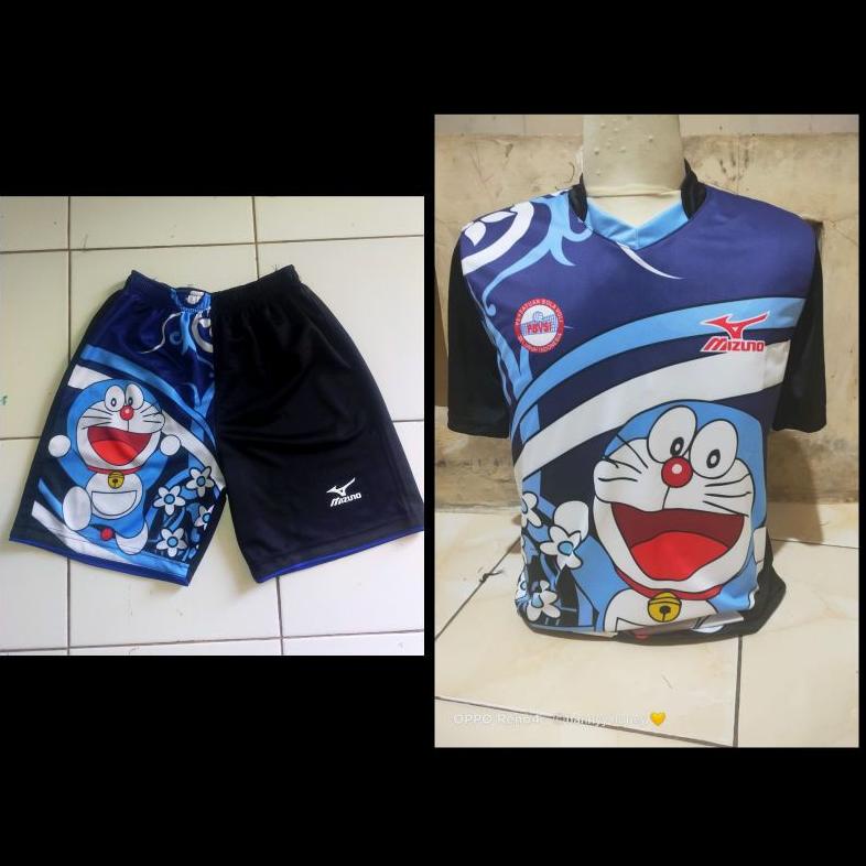 [PRODUK QHD7W] BAJU VOLI DORAEMON.JERSEY VOLI KARAKTER.STELAN VOLI.BAJU OLAHRAG 9TF