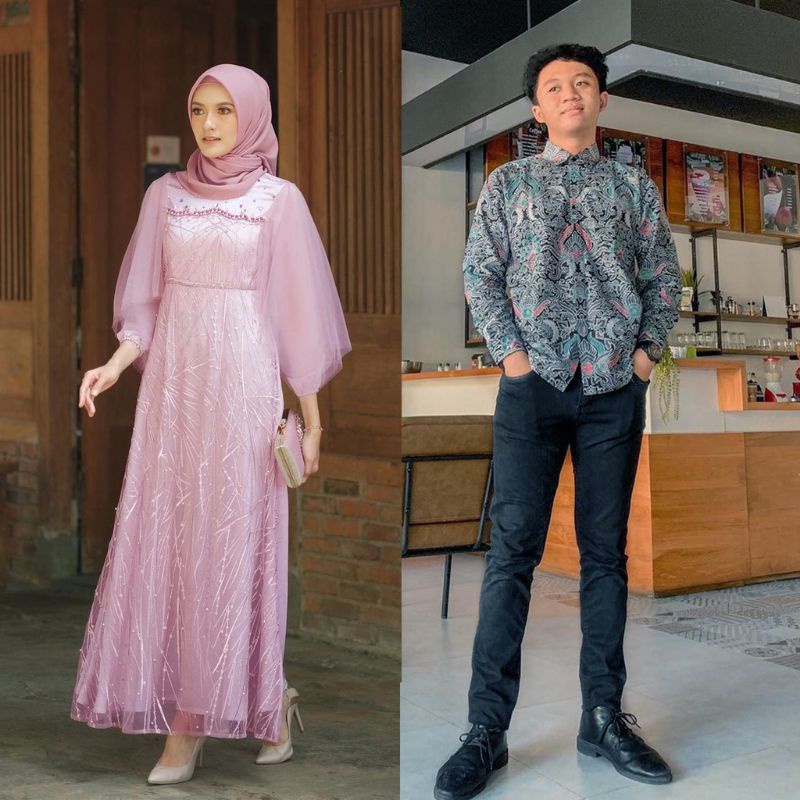 Maura Couple - Sania Ruffle Batik Couple ori Ndoro jowi DNT Garansi Termurah Shopee - Couple Gamis Lebaran