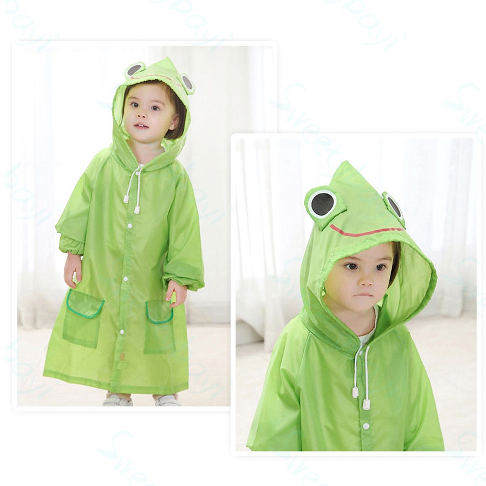 Sweetybayi Coloful jas hujan anak degan topi bentuk hewan raincoat anak