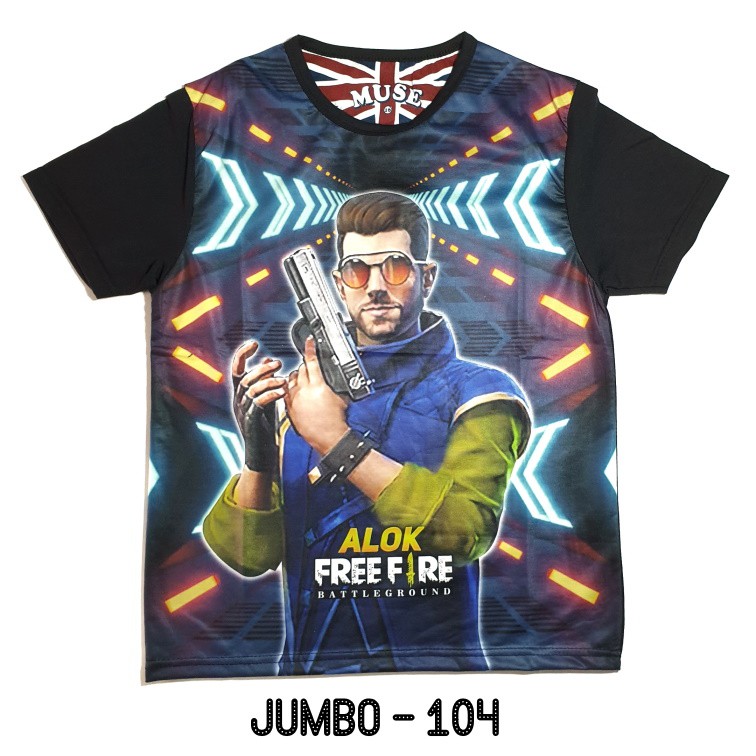 Furo Jumbo Kaos Anak Laki size 16 18 20 motif Free Fire Alok Hayato